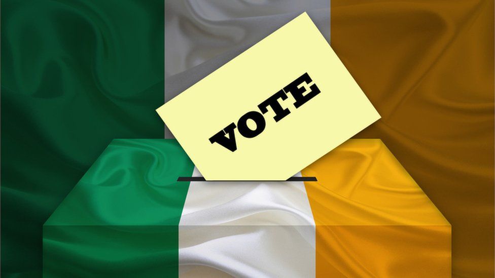 irish flag and vote box
