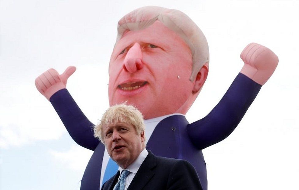 Boris Johnson and blimp