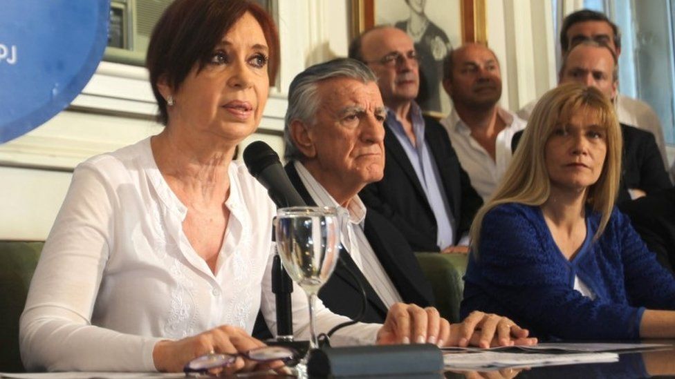 Cristina Fernandez during press conference in Buenos Aires