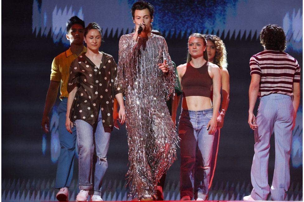 Harry Styles performs during the 65th Annual Grammy Awards in Los Angeles, California, U.S.