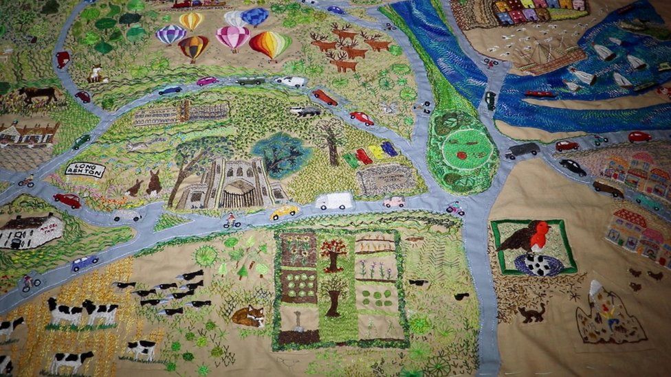 Embroidered map shows off Bristol's Ashton Gatehouse BBC News