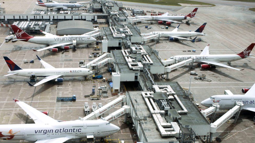 Planes parked at Heathrow