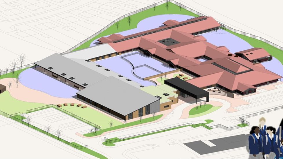 An artists impression of the new school