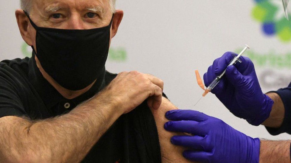 Joe Biden getting vaccinated