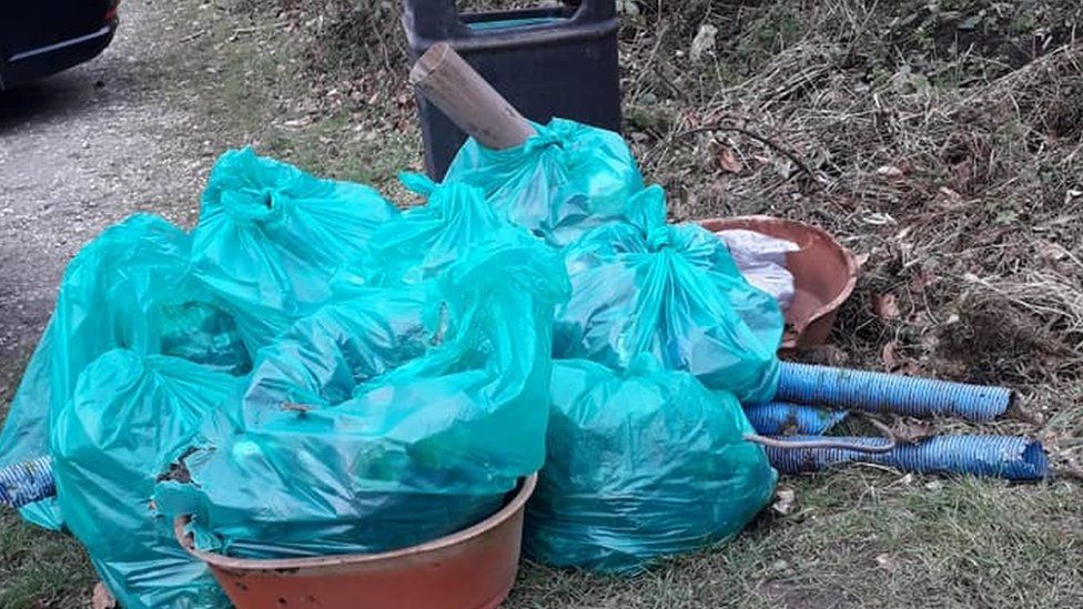 Bags of litter found by the Lichfield Litter Legends