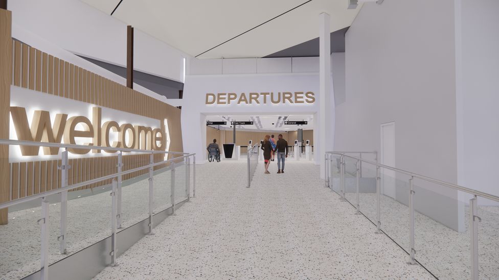 Artists' impression of the departures gate at East Midlands Airport