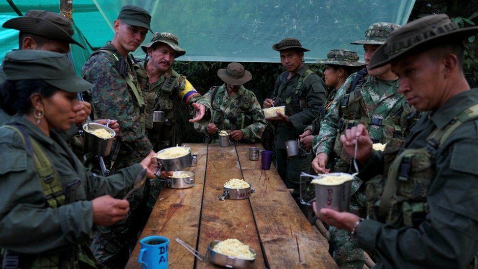 Rebels in Colombia transition camp, Los Robles, Colombia, January 25