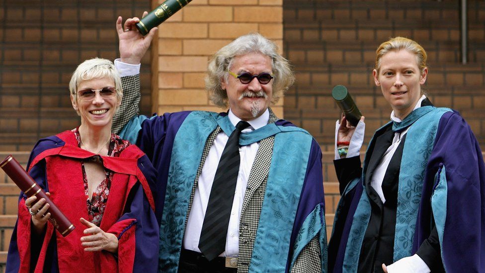 Annie Lennox, Billy Connolly and Tilda Swinton with their honorary degrees