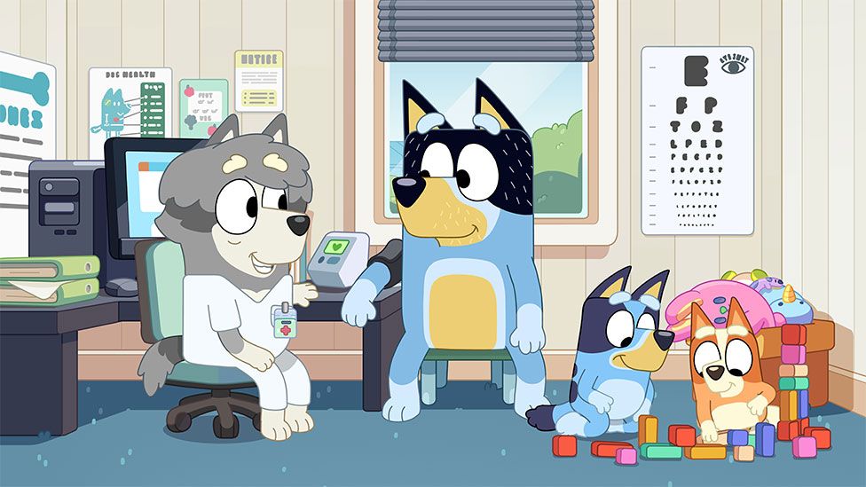 Bluey and family in doctor's surgery