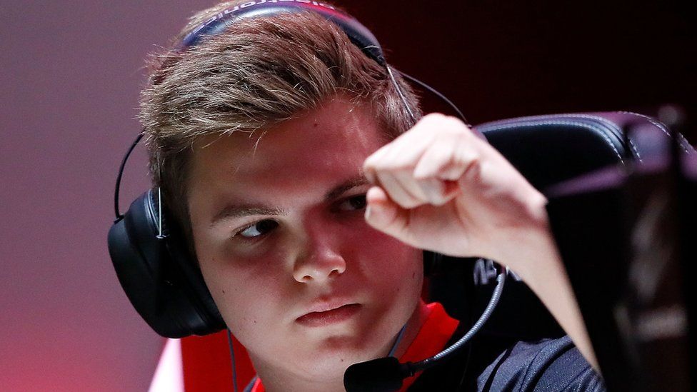 Markus Kjaerbye of Astralis reacts during the ELEAGUE: Counter-Strike: Global Offensive Major Championship finals at Fox Theatre in January in Atlanta