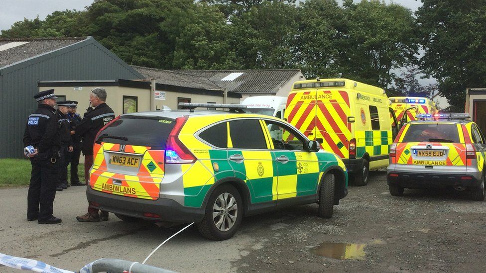 Medics attending to the incident at the Pembrokeshire show