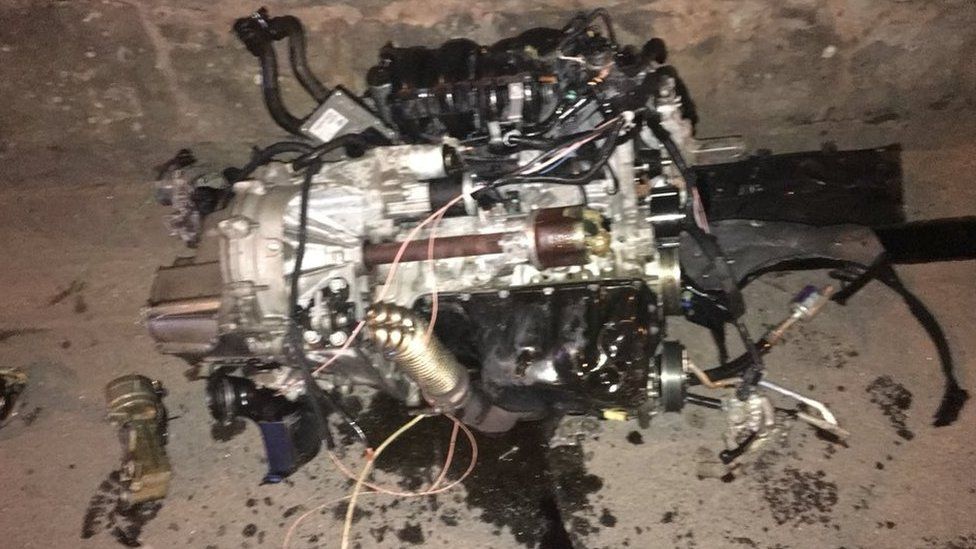 Engine ejected from car in Wolverhampton crash BBC News