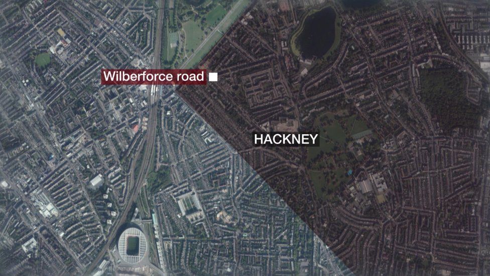 Map of Finsbury park Hackney border