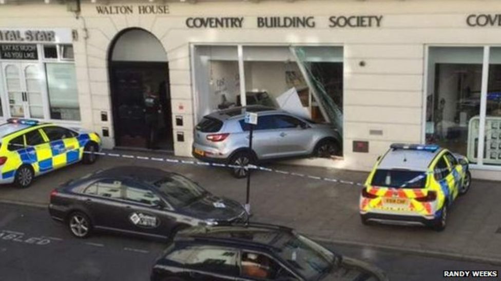 Car Driven Into Leamington Spa Building Society In Cash Machine Raid ...