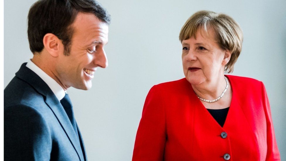 Emmanuel Macron and Angela Merkel