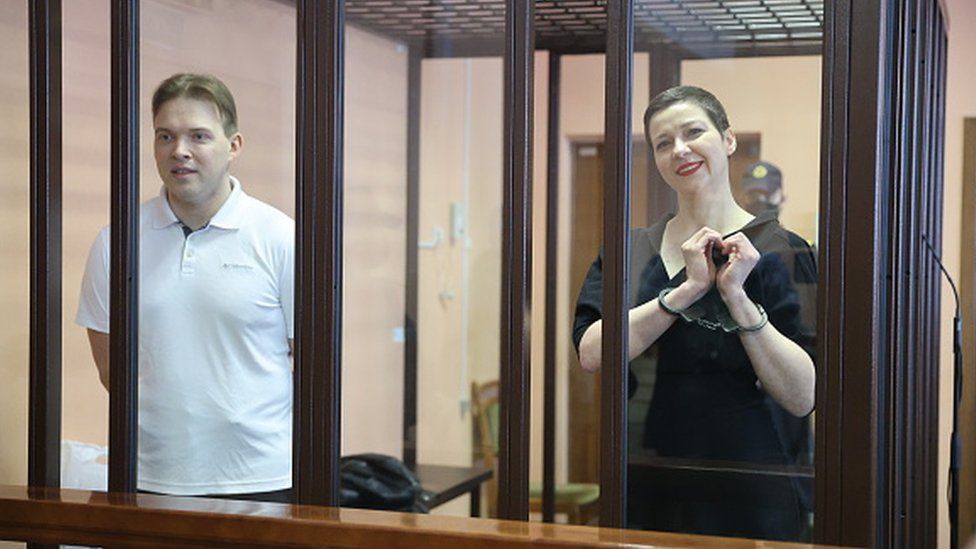 Активисты белорусской оппозиции Максим Знак и Мария Колесникова
