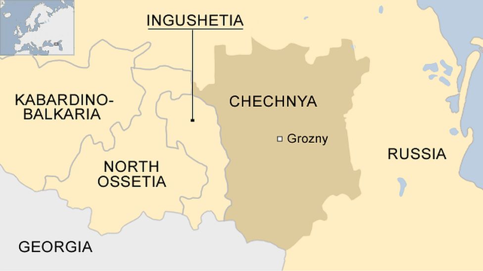 Map of Chechnya