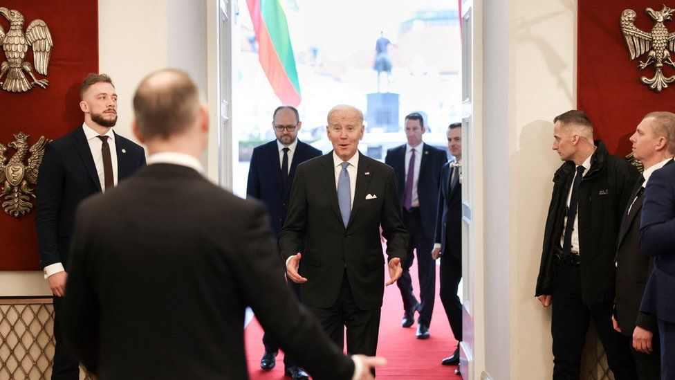 US President Joe Biden arrives in Poland