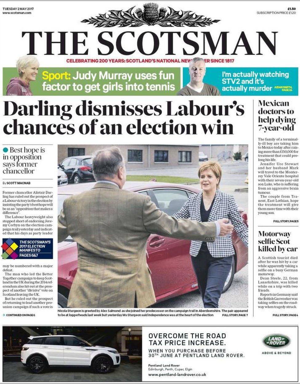 Scotland's papers Plunge death riddle BBC News