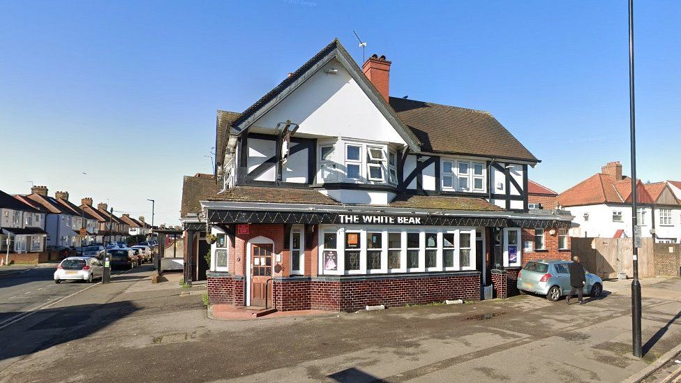 Google Street View image of the White Bear pub on Kingsley Road, Hounslow.