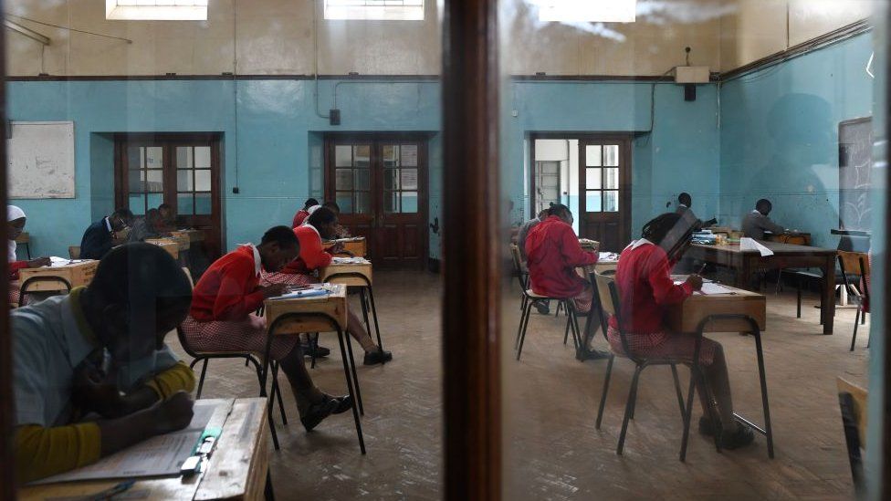 Pupils from Nairobi primary school sit for their exams at the start the Kenya Certificate of Primary Education (KCPE) examinations in Nairobi - October 2019