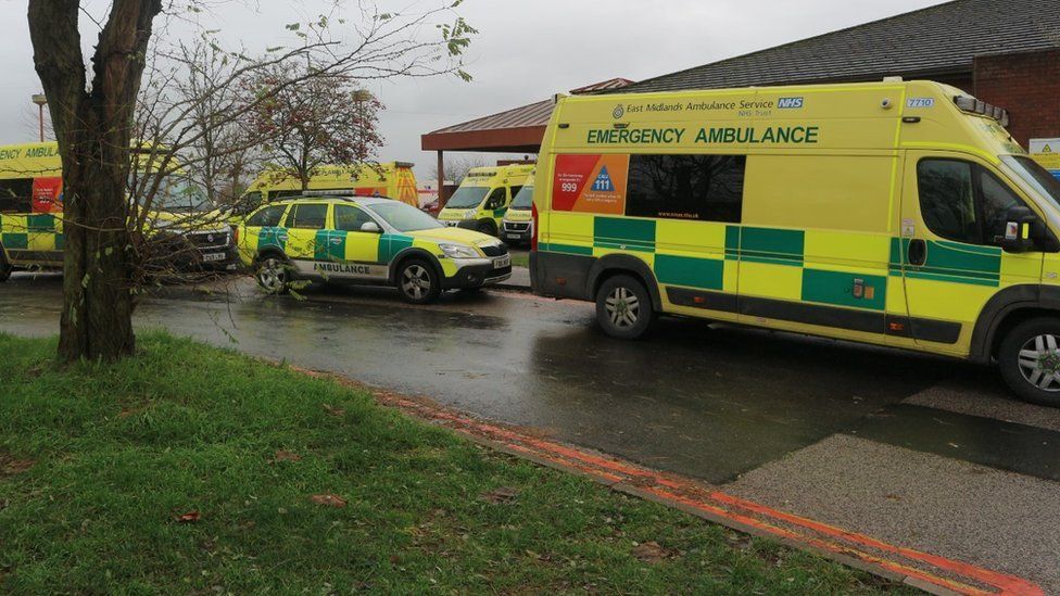 Ambulances queuing