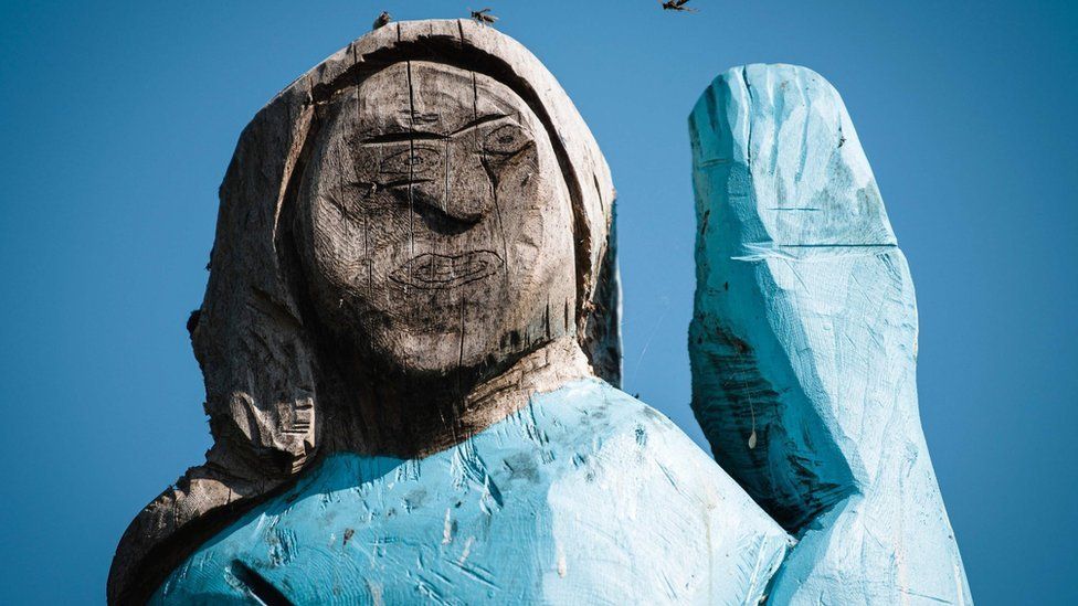 Melania Trump statue in Slovenia