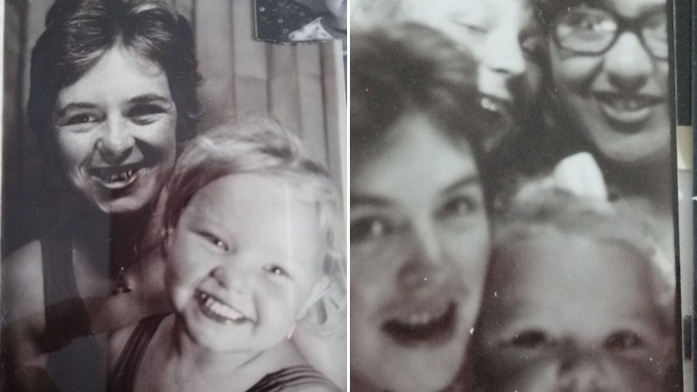 Family pictures: Ann Hamilton with her sister Cassandra (left) and all the siblings together, clockwise - Frank, Marie, Cassandra and Ann (right)