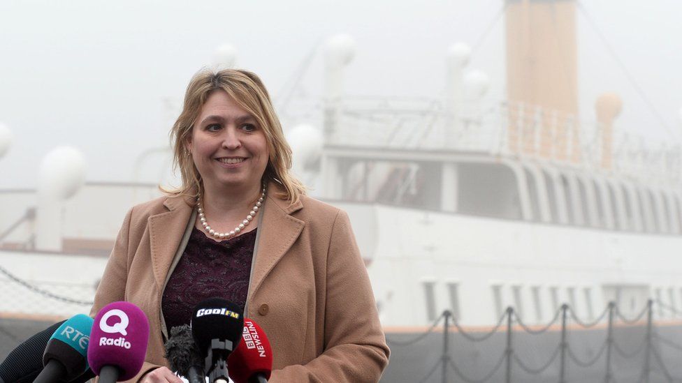 Karen Bradley visited the birthplace of Titanic on her first trip to NI