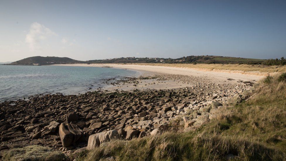 A sandy beach in the Isles of Scilly