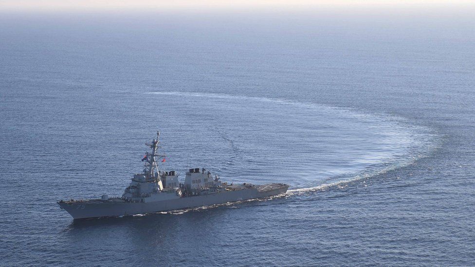 The US Navy guided-missile destroyer USS Donald Cook