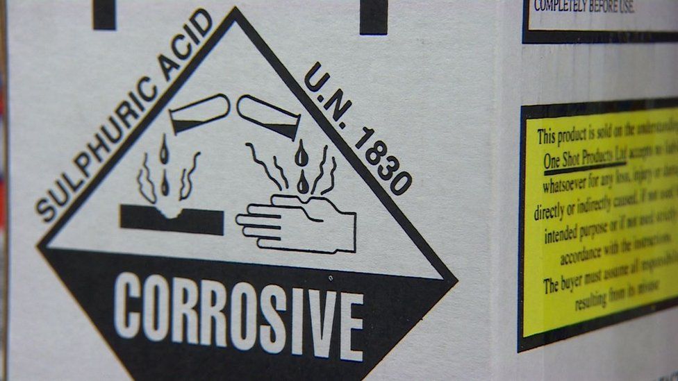 Sulphuric acid sign