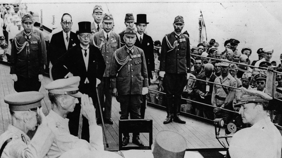 Japanese surrender at end of Second World War