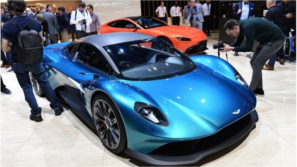 Aston Martin unveils their latest car at the 89th Geneva International Motor in 2019.