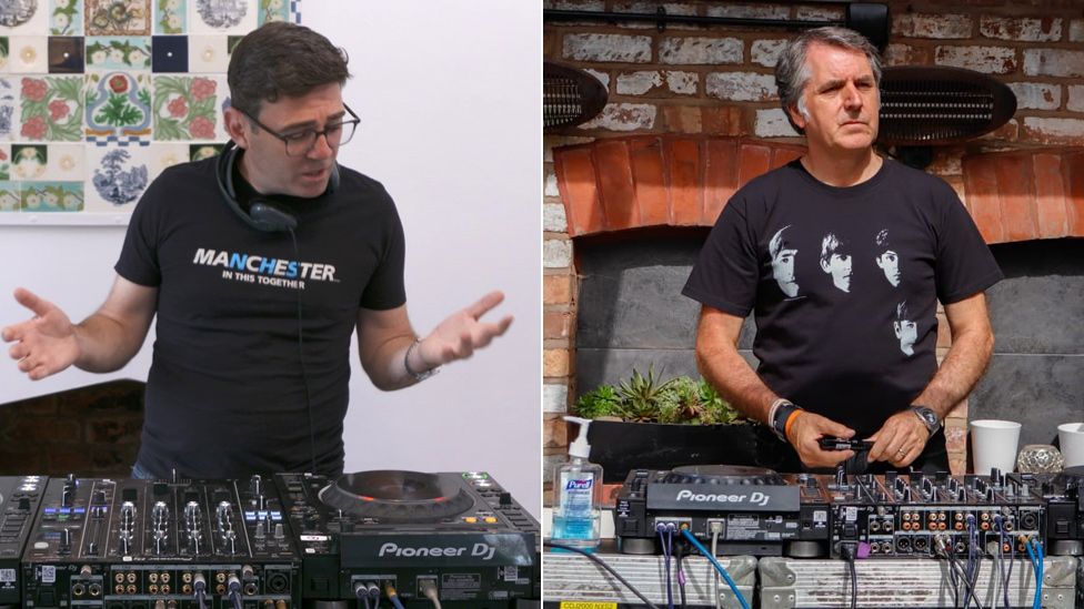 Andy Burnham and Steve Rotheram at the decks