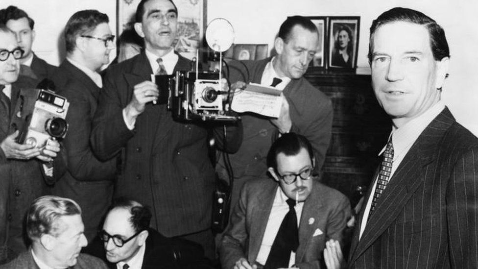 Kim Philby at a press conference in 1955