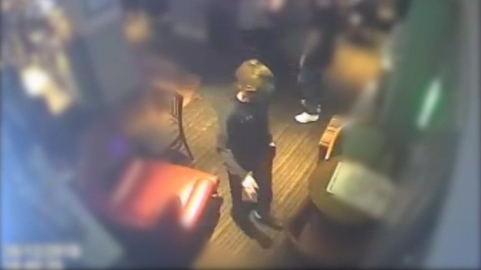 CCTV image of Alena Grlakova in a pub