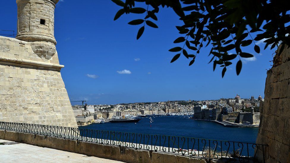 A general view from St. Peter's Bastion across Grand Harbour on May 15, 2014 in Valletta, Malta