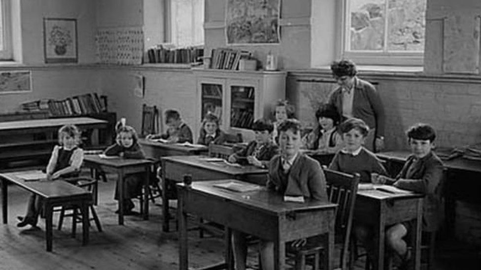 One of the final lessons in Capel Celyn School in October 1962