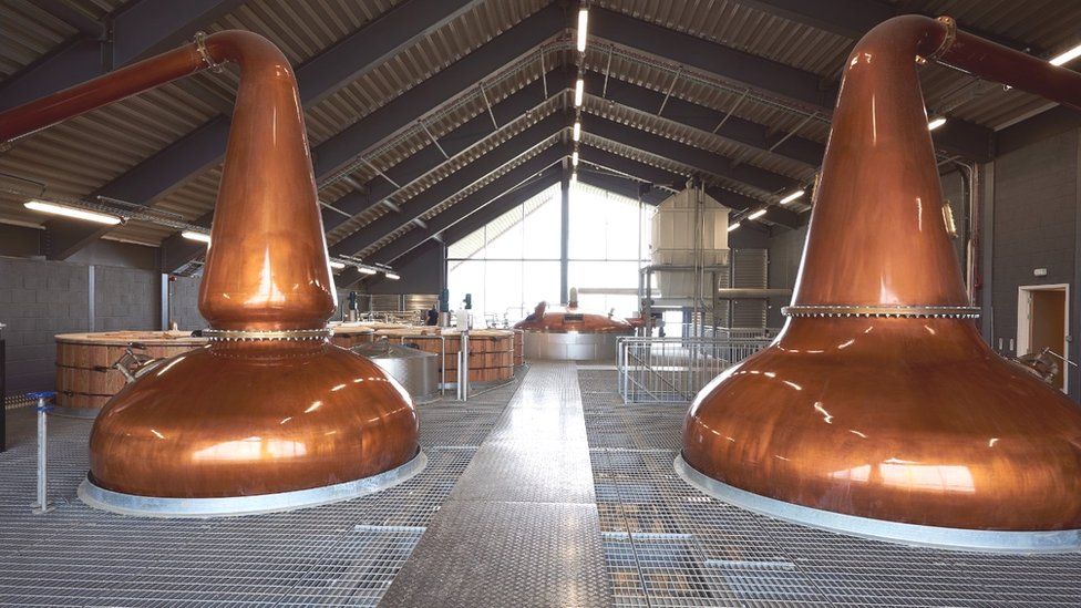 New copper stills at Lagg Distillery