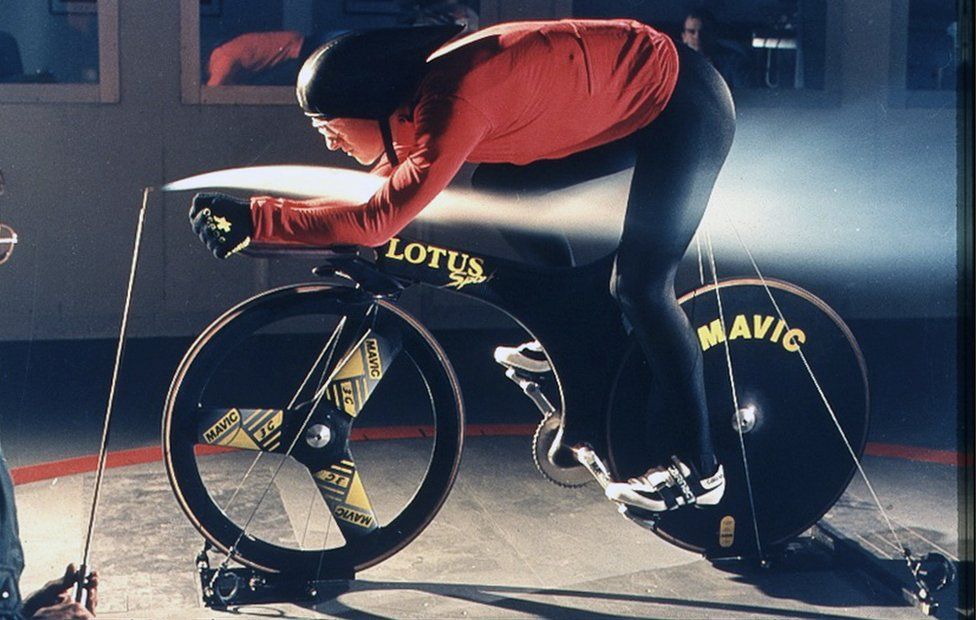 Chris Boardman on the Lotus Type 108 bike