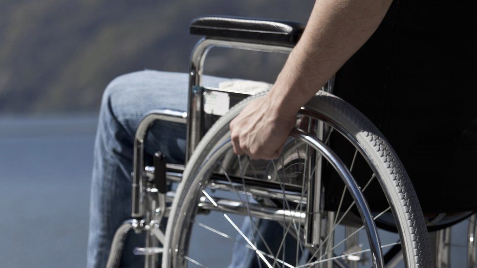 Man using wheelchair