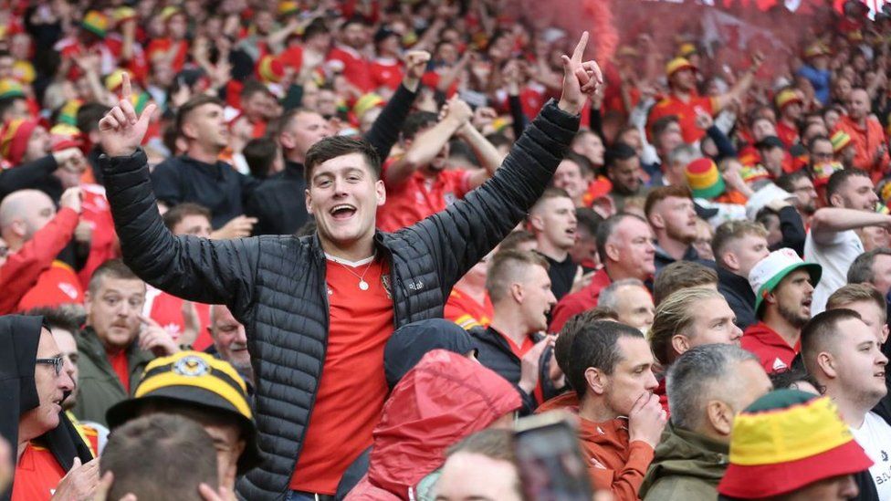 Wales fans celebrate