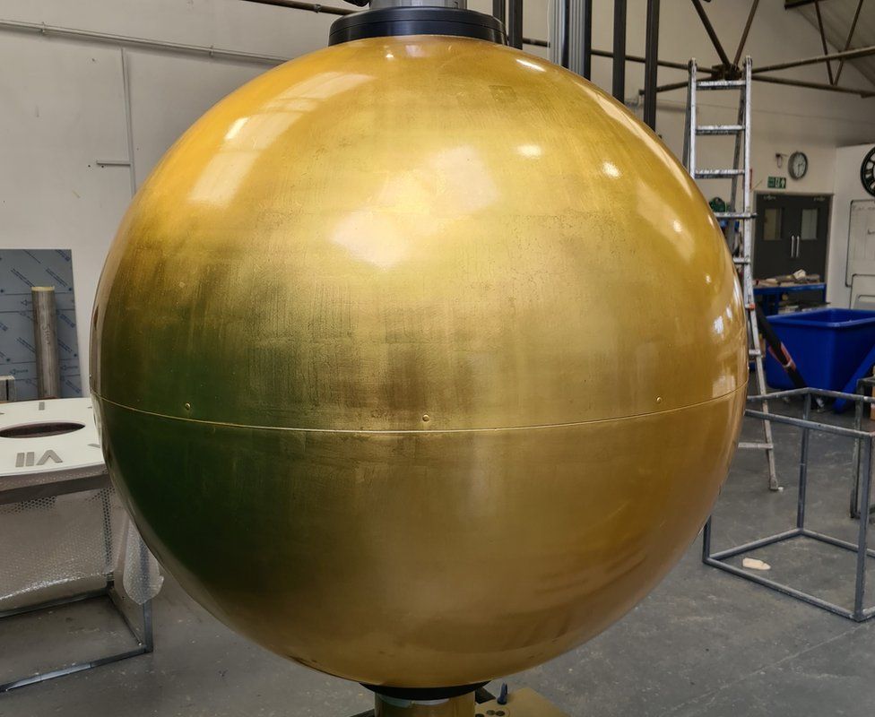 Time ball covered in gold leaf
