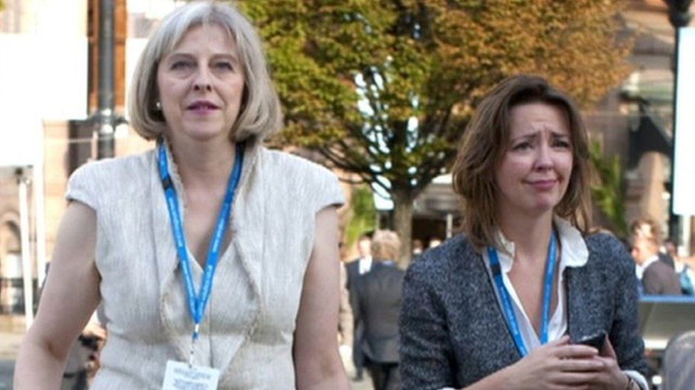 Theresa May and Fiona Cunningham