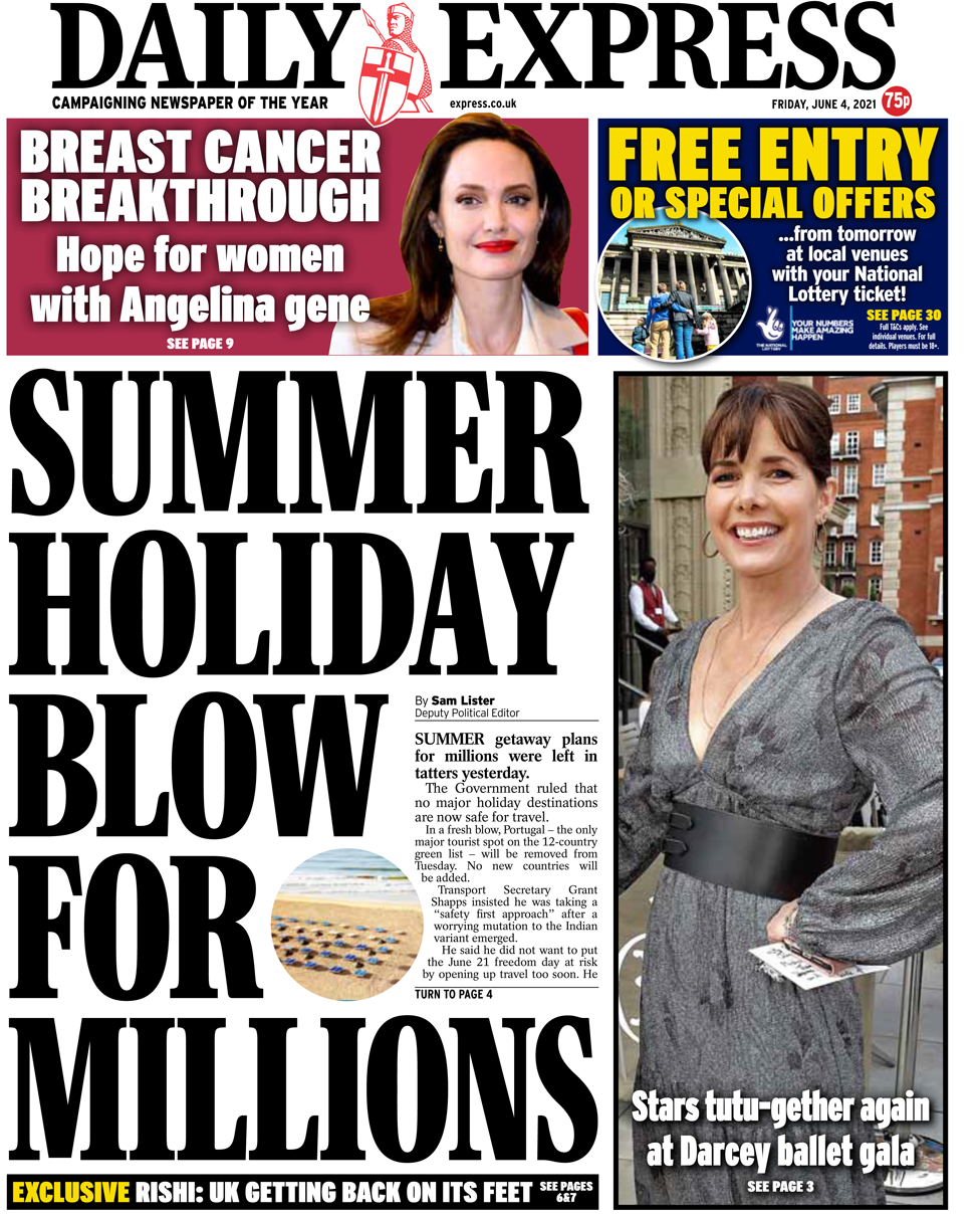 Daily Express front page 04/06/21