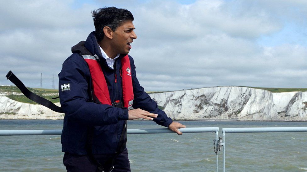 Rishi Sunak connected  committee  a Border Agency vessel  during a sojourn  to Dover