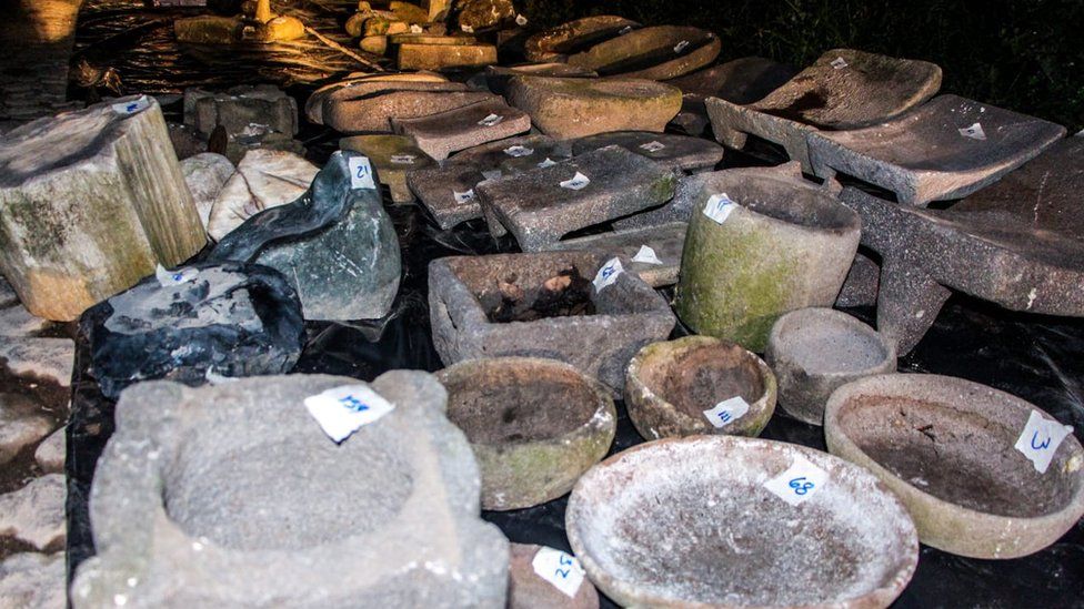 Some of the pre-Hispanic items seized by Guatemalan police