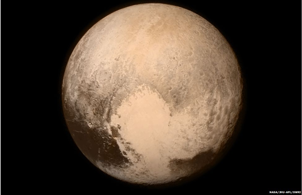 This image of Pluto was taken on Tuesday and was downlinked just before the flyby