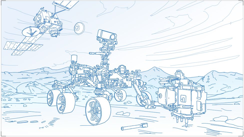 mars rover illustration